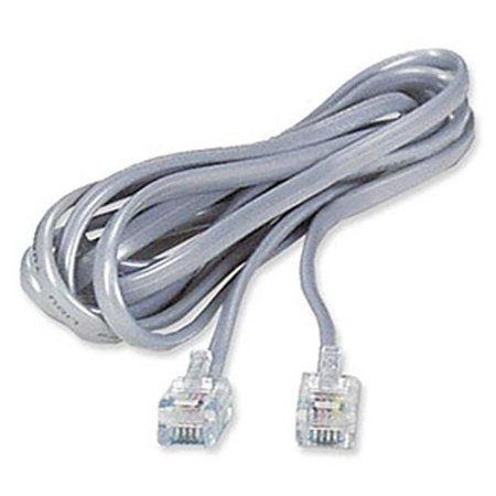 ZIOTEK INC RJ11 6p6c Modular Flat Phone Cable  Silver  14ft 180 0360